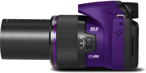 Miniatura 7 de MINOLTA MN67Z - Cámara digital de puente FHD de 20 MP / 1080P con zoom óptico de 67x (morado) Paquete con tarjeta de memoria de 32 GB + bolsa