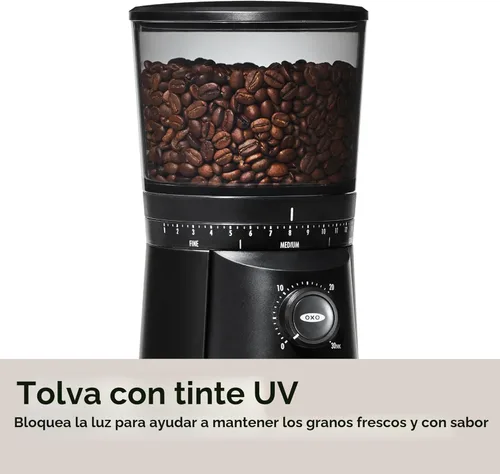 Miniatura 5 de OXO Brew - Molinillo de muelas cónicas - Negro mate, muelas de acero inoxidable, molienda inteligente automática de un toque