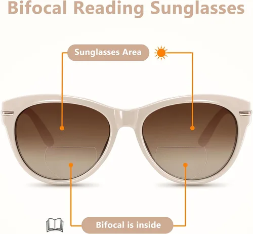 Miniatura 3 de EASY READ Pack de 2 lentes de sol bifocales para leer para mujer, lentes de sol modernos con protección UV400