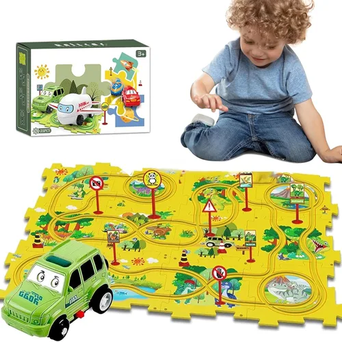 Miniatura 8 de Relleno de Calcetín Navideño 4 Juegos de Pista de Autos de Carreras Rompecabezas 4 en 1 para Niños, Juego de Pista de Autos de Carreras con 4 en 1