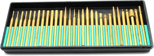 Miniatura 4 de TEMO Juego de 30 brocas de vidrio con revestimiento de diamante grueso de 0.039 in (1/32 pulgadas), grano 80 con vástago de 1/8 pulgadas