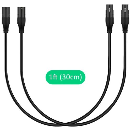 Miniatura 7 de J&D XLR Cable 2 unidades, adaptador de 3 pines a 5 pines (macho a hembra y hembra a macho) - Cable de micrófono DMX para audio e iluminación