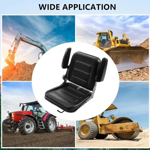 Miniatura 8 de Gdrasuya10 Asiento universal de tractor, negro, respaldo ajustable (30-180), puntos de masaje, material de PVC, compatible con la mayoría
