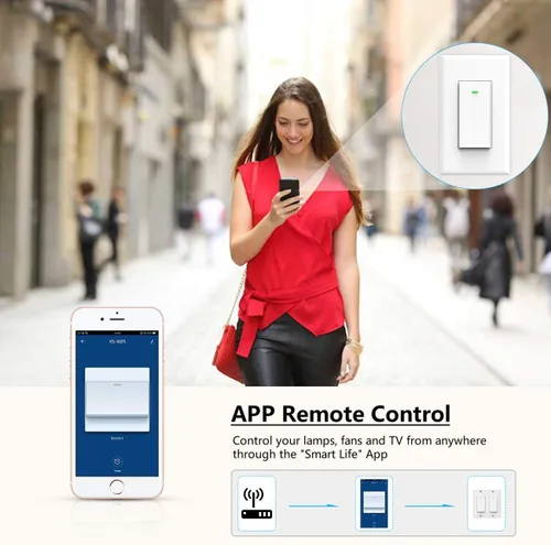 Miniatura 3 de Interruptor inteligente WiFi de pared, interruptor de luz de pared, compatible con Alexa y Google Home