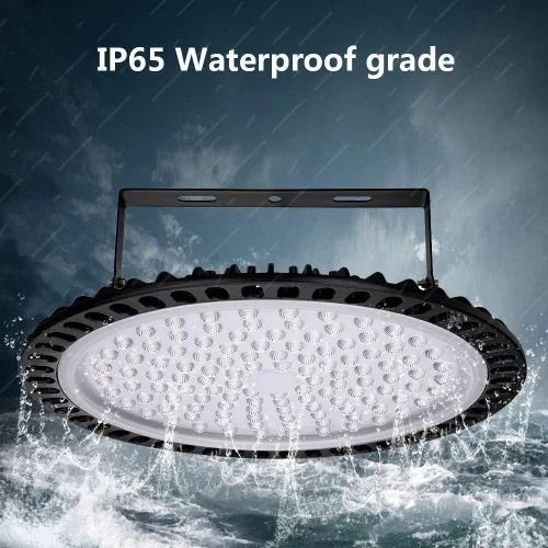 Miniatura 8 de Viugreum Paquete de 10 luces LED UFO de 500 W, 50000 lúmenes, 6500 K, luz diurna blanca ultra fina, iluminación LED de almacén, IP65 impermeable