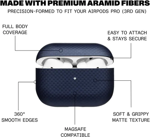 Miniatura 2 de Latercase Compatible con AirPods Pro 3 Willy Blue Funda duradera para AirPods Pro 3 Fibra de aramida fina de 0.024 in, 0.024 in, 0.21 oz