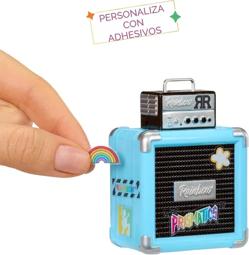 Miniatura 3 de Rainbow High Jr High Rock Band - Skyler, muñeca de moda azul de 9 pulgadas con micrófono más soporte y amplificador, personalizable con calcomanías