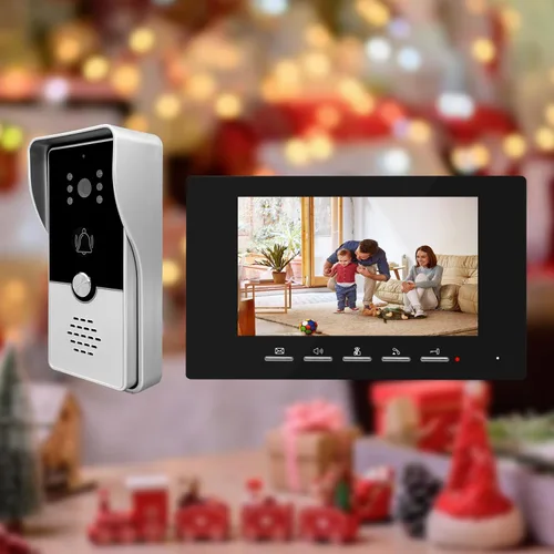 Miniatura 2 de Timbre de video con cable con kit de cámara y monitor, timbre de intercomunicación con cámara, sistema de intercomunicación de video de doble vía