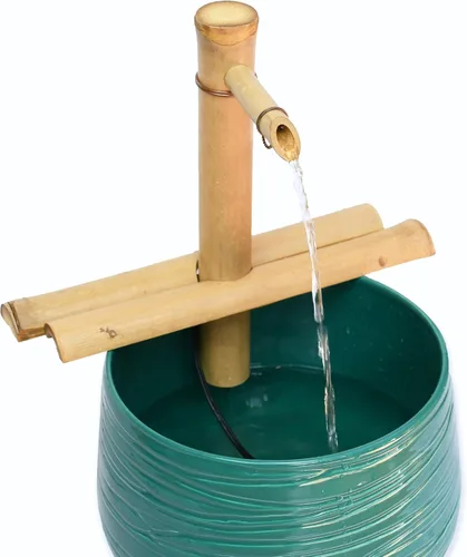 Miniatura 2 de Bamboo Accents Kit de fuente de bambú ajustable de 12 pulgadas con bomba, función de agua de bambú para cuencos, lavabos, jardines acuáticos