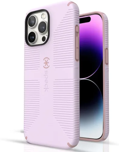 Speck Funda MagSafe para iPhone 15 Pro Max - Protección contra caídas y para la cámara, agarre seguro de tacto suave, compatible con carga Lila