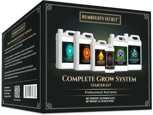 Humboldts Secret Paquete de kit de iniciación | Fertilizante para plantas de interior y exterior y nutrientes hidropónicos | Base A y B, calMag y