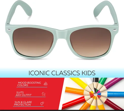 Miniatura 150 de Retro Rewind Lentes de sol para niños y niñas de 3 a 12 años, inastillables, UV400, lentes de sol para niños pequeños