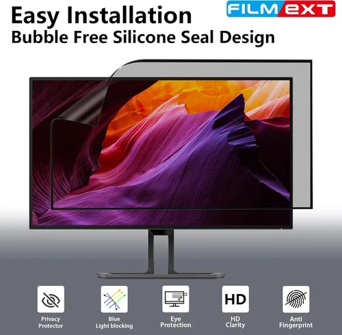 Miniatura 3 de FILMEXT Paquete de 2 Filtros de Pantalla de Privacidad para Computadora de 22 Pulgadas para Monitor de Escritorio/Sin Marco Todo en Uno 16:10