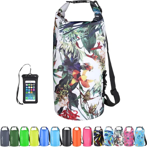 Miniatura 21 de OMGear - Bolsa seca impermeable y bolsa para teléfono, bolsa flotante de 40L/30L/20L/10L/5L para kayak, navegación, actividades al aire libre verde