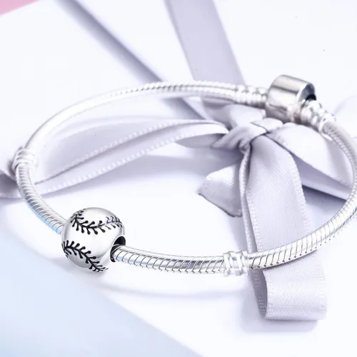 Miniatura 3 de Sport Bead Charms 925 Sterling Silver USA Rugby Football Basketball Volleyball Golf Club Bat Mitten European Charm Bracelet