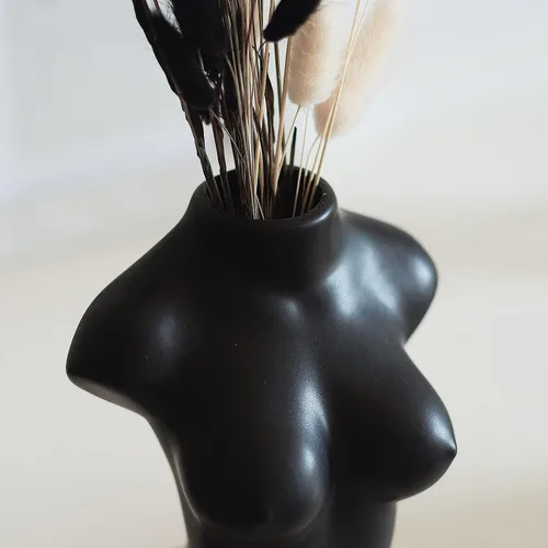 Miniatura 4 de Jarrón de cuerpo femenino - Jarrón grande bohemio en forma de cuerpo femenino de 4.7 x 7.7 pulgadas - Jarrón feminista minimalista único y fresco