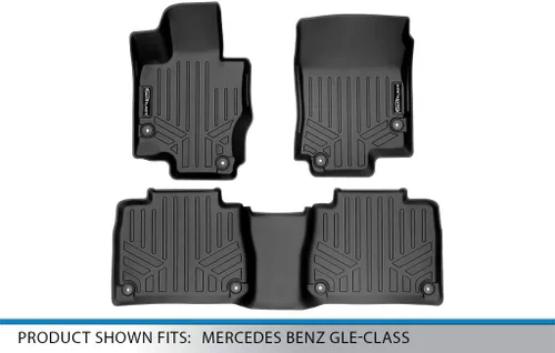 Miniatura 5 de SMARTLINER Juego de tapetes de piso de ajuste personalizado de 2 filas compatibles con Mercedes-Benz AMG GLE 53 2021-2025