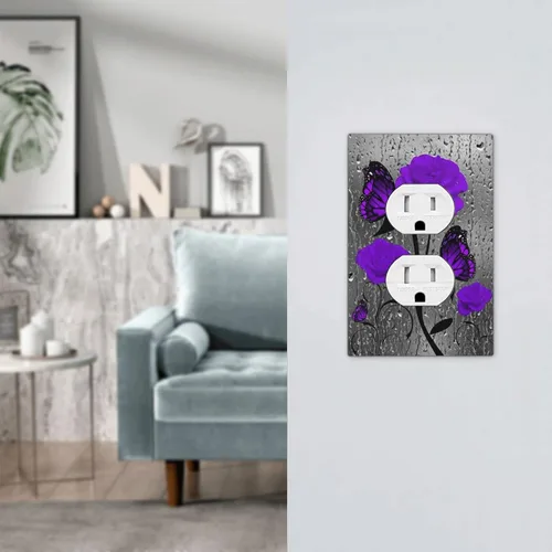 Miniatura 825 de Placa de Interruptor de Luz Azul de 1 Gang, Placa de Pared Decorativa de Palanca Individual, Cubierta de Placa de Pared de Palanca, Placa Frontal