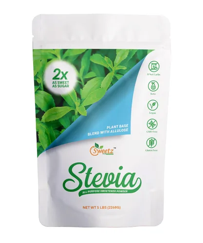 Alulosa - Edulcorante multiusos de mezcla de stevia - 2 veces dulzura de azúcar; porciones totales 1134; edulcorante cero calorías, sustituto sin