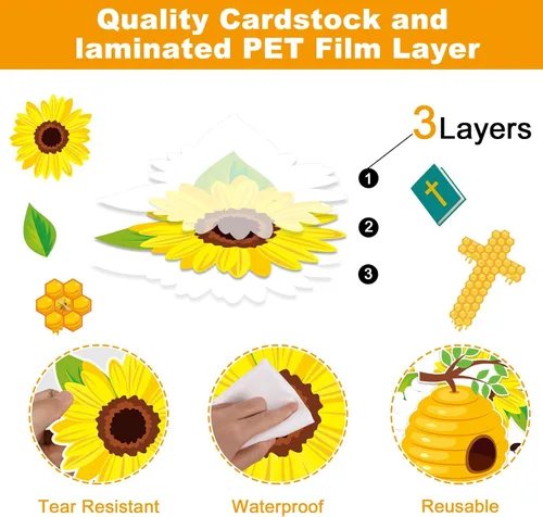 Miniatura 7 de gisgfim Decoración de tablón de anuncios de primavera con diseño de abeja Jesús, abeja, Jesús quien quiere que te abeja, decoración de aula