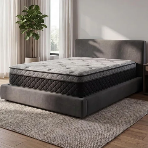 Miniatura 6 de Colchón híbrido individual de 8 pulgadas, cama firme en una caja con capa cómoda de espuma viscoelástica y bobinas en bolsillos Enfriamiento