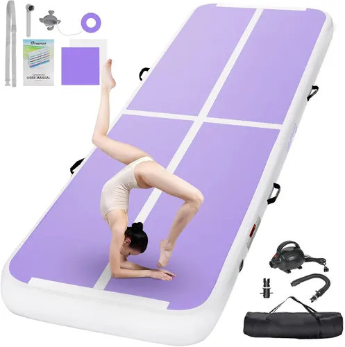 Miniatura 22 de FBSPORT - Colchonetas inflables de entrenamiento de 4 u 8 pulgadas de grosor, pistas de gimnasia para uso en el hogar, animadoras, yoga