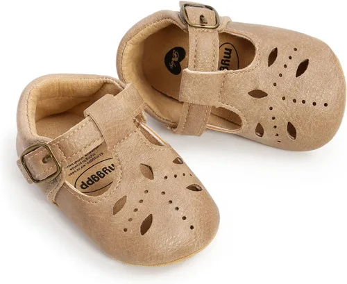 Miniatura 5 de SOFMUO Zapatos deportivos de cuero con cordones para bebés, niños y niñas, suela de goma suave, mocasines Oxford para recién nacidos