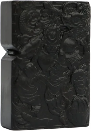 Miniatura 13 de Carcasa exterior tallada en madera negra de ébano natural para kit de inserción Zippo (Kwan Yin Goddess Dragon Phoenix)