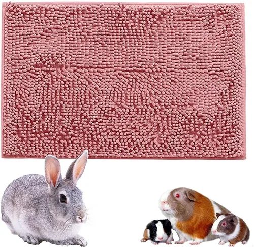 Oncpcare Cama de Peluche Larga para Conejos, Liebres o Cobayas, Manta Cálida de Invierno para Conejos, Fundas Lavables y Reutilizables para Jaula de