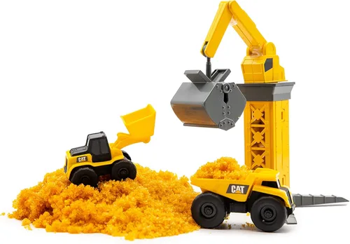 CatToysOfficial, Juego de Vehículos CAT Little Machines Ground Crew con Insta-Dirt, juguetes sensoriales para niños a partir de 3 años