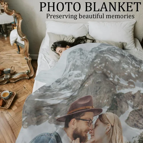 Miniatura 2 de PUREFLY Manta Personalizada con Texto y Fotos, Mantas Personalizadas Regalos para Esposo Esposa Novia Novio Cumpleaños Aniversario Boda San Valentín