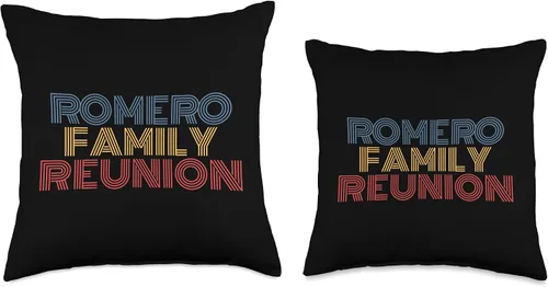 Miniatura 3 de Romero Family Matching Tees Romero Family Reunion - Cojín retro con apellido personalizado, 16 x 16 pulgadas, multicolor