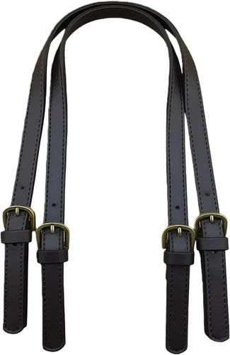 2 asas de cuero sintético para bolso, correa de hombro de cuero ajustable, correa de hombro de cuero negro, repuesto para bolso cruzado, Negro -