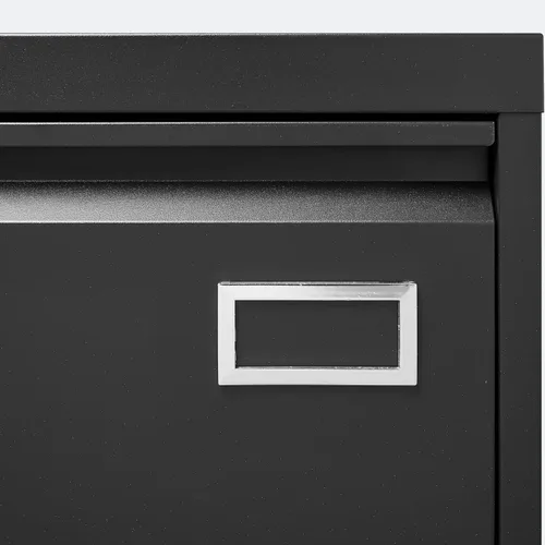 Miniatura 8 de Archivador lateral de 3 cajones con cerradura para oficina en casa, archivador de metal con barra ajustable para colgar, organización de archivador