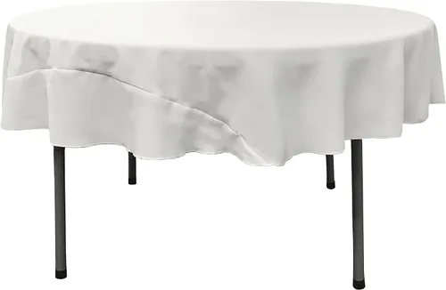 Miniatura 63 de LA Linen - Mantel redondo lavable de popelina de poliéster, resistente a manchas y arrugas, 51", mantel de tela para comedor, cocina, fiesta, Negro