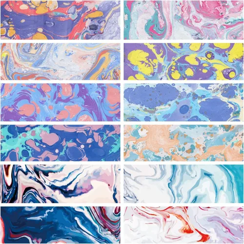 Miniatura 3 de Hojas de transferencia, 12 piezas de 12 x 4.5 pulgadas, patrón de mármol de acuarela, papel de sublimación de transferencia de calor para prensa