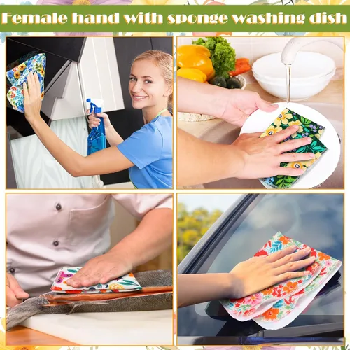 Miniatura 3 de Redbaker 6 Piezas Rollos de Toallas de Papel Reutilizables Toallas de Cocina a Granel Lavables Sin Papel Paños de Algodón Servilletas de Mano
