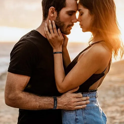Miniatura 7 de Pulsera de acero inoxidable con frase de amor grabada para parejas y enamorados, esposa, esposo, novio, novia, regalo para día de San Valentín