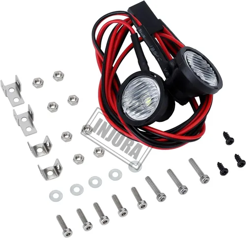 Miniatura 5 de INJORA Faros delanteros RC para coche, luces LED RC para 1:10 RC Crawler Axial TRX4 TRX6 SCX10 90046 Wraith RR10 MST Redcat (redondo)