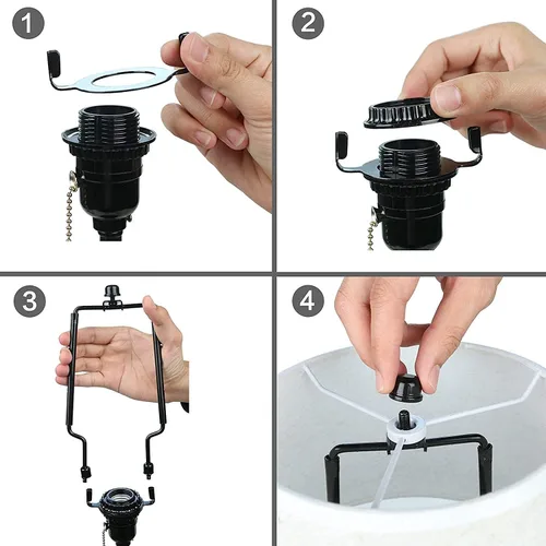 Miniatura 6 de Soporte de arpa de pantalla de lámpara de 7, 8, 9, 10 pulgadas, kit de arpa de lámpara ajustable, compatible con estándar IP 3/8, E14, E26, E27