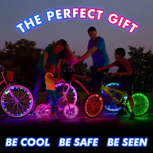 Miniatura 3 de Activ Life Luces LED para rueda de bicicleta con pilas incluidas. Obtén 100% más brillantes y visibles desde todos los ángulos para la máxima