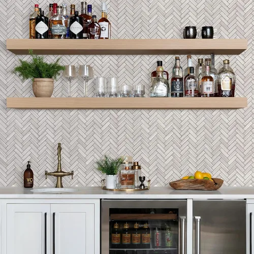Miniatura 2 de STICKGOO 10 láminas para salpicaderos de azulejos para despegar y pegar, azulejos de salpicadero de PVC, azulejos de pared autoadhesivos en espiga