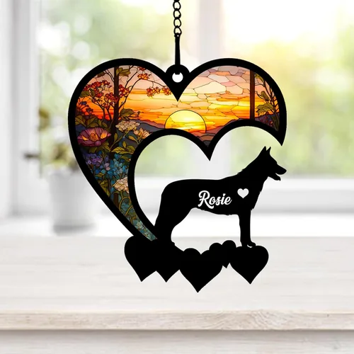 Miniatura 55 de NAZENTI Atrapasoles personalizado de sabueso afgano, adorno conmemorativo personalizado para la pérdida de mascotas, regalo de condolencia