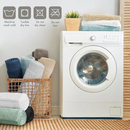 Miniatura 6 de Alfombra de baño reversible Madison Park Splendor 100% algodón copetudo de 3000 g/m² de calidad hotelera de lujo con pelo medio, absorbente, secado