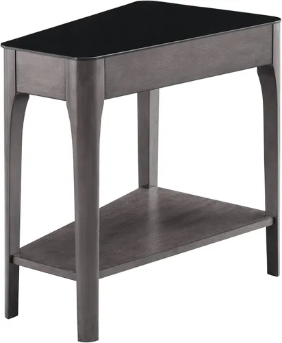 Miniatura 14 de Leick Home 10074-DS Mesa auxiliar tipo cuña para sillón reclinable con estante, arena del desierto Arenas del desierto
