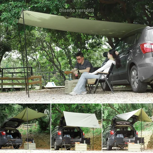 Miniatura 3 de Toldo Portátil para Coche para SUV, Toldo para Vehículo para Furgoneta de Camping, Camión, No Necesita Herrajes de Portaequipajes del Techo