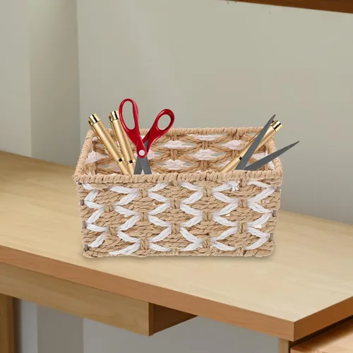 Miniatura 4 de Alipis 3 cestas de almacenamiento tejidas con cuerda, hechas a mano, apilables, organizador decorativo para encimera, estante, tanque de inodoro