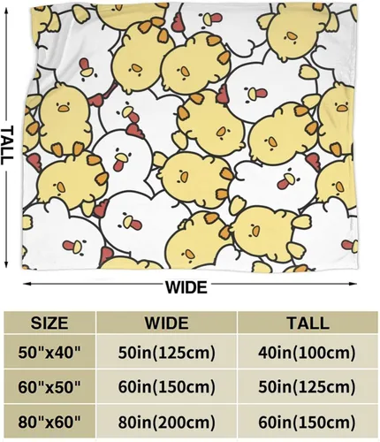 Miniatura 4 de Manta de pollo, linda manta de gallina de dibujos animados súper suave y cálida, para niñas, regalos para sofá, dormitorio, sofá oficina, manta