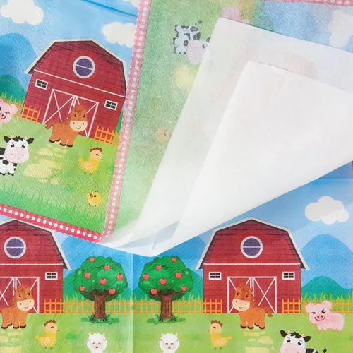 Miniatura 5 de WERNNSAI Platos y servilletas de granja – 48 piezas de decoración de cumpleaños de animales de granja, platos de papel de granero para niños, fiesta