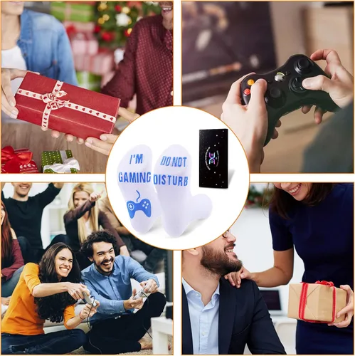 Miniatura 6 de QAPIZM Calcetines para juegos "No molestar, estoy jugando", ideas de regalo para hombres, día de San Valentín, niños, niños, calcetines